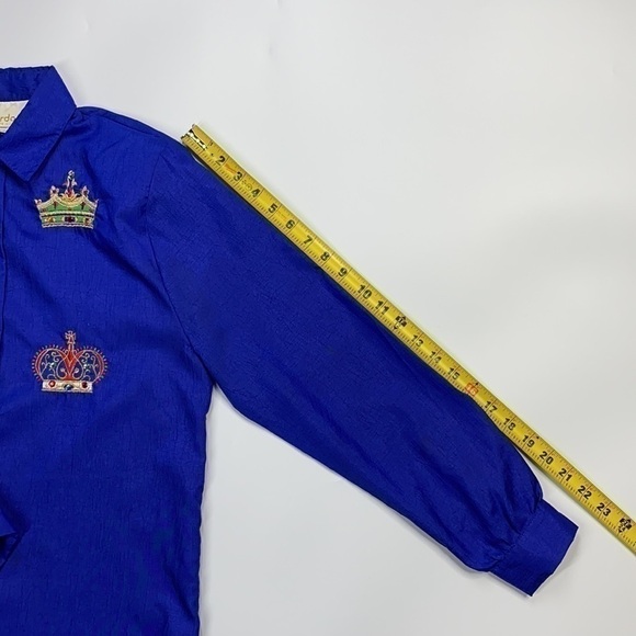 Vintage Jordana Royal Crown Button Down Long Sleeve Blouse Small - Picture 10 of 13